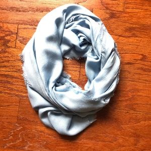 Light Blue Infinity Scarf with Fringe